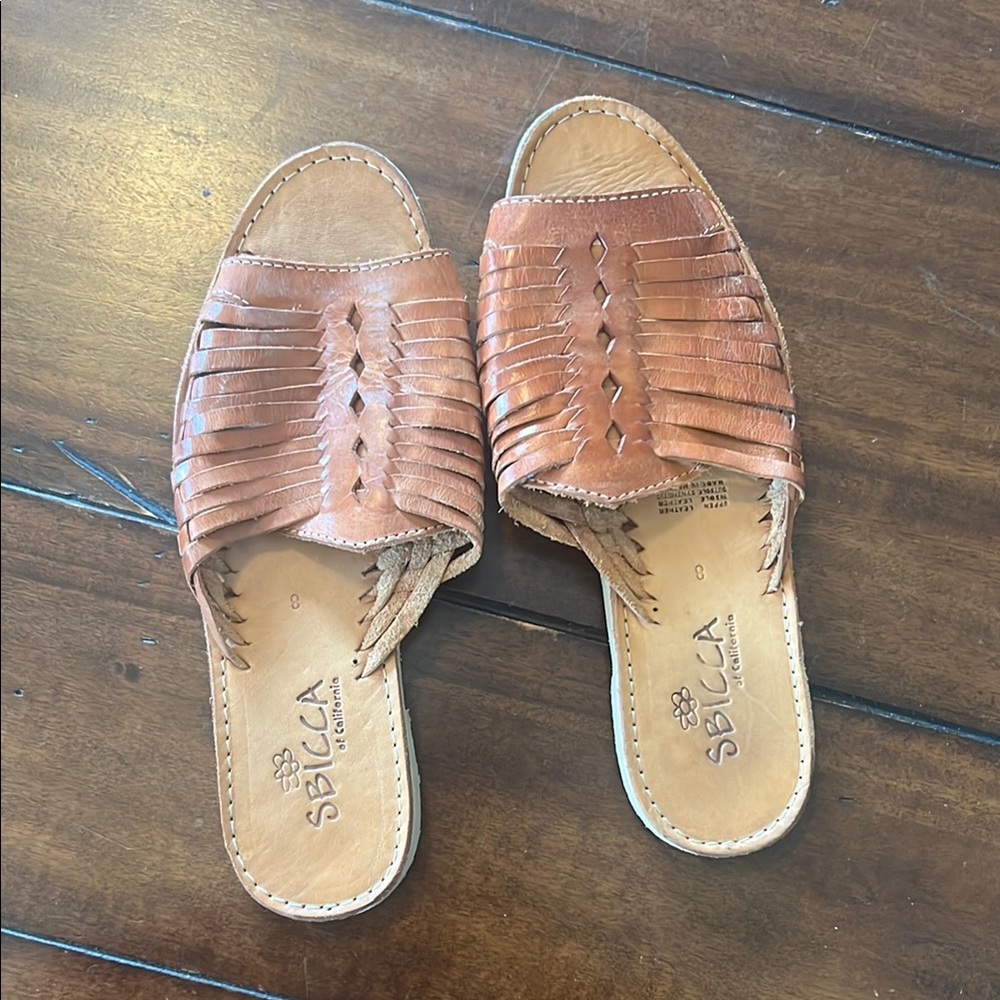 Sbicca Women's Tan Leather Sandals
